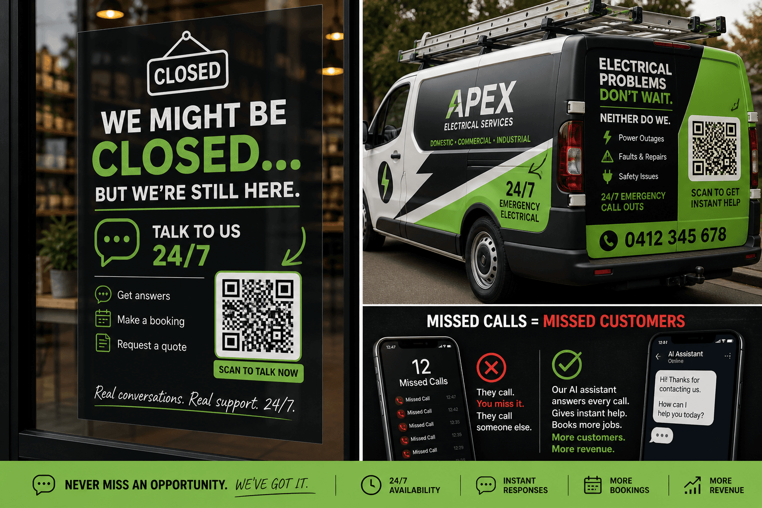 We might be closed but we are still here — 24/7 AI answering